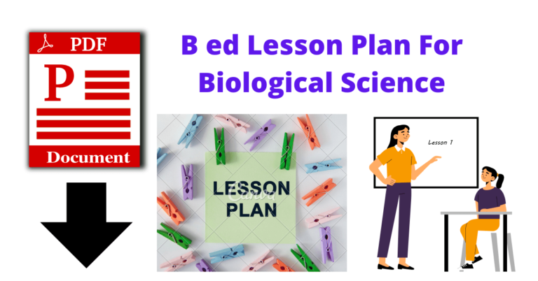 B ed Lesson Plan For Biological Science in Hindi pdf Download