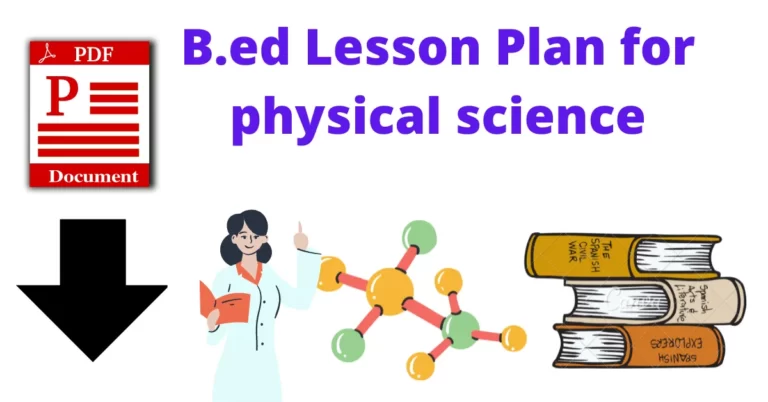 B.ed Lesson Plan for physical science in Hindi pdf