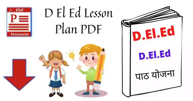 D El Ed Lesson Plan PDF